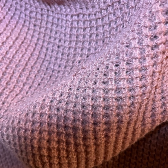 Dusty Rose Waffle Knit Hoodie | Cozy Slouchy Sweater - Picture 3 of 3